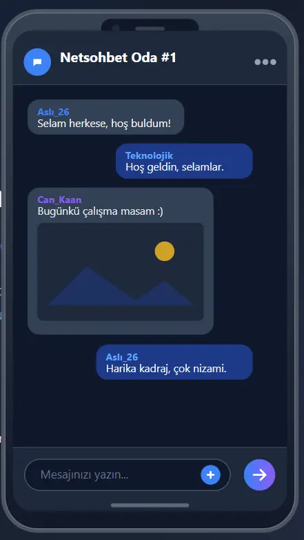 Resimli Mobil Sohbet Odaları