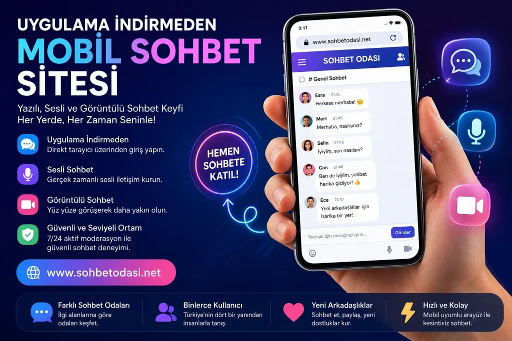 Uygulama İndirmeden Mobil Sohbet Odası